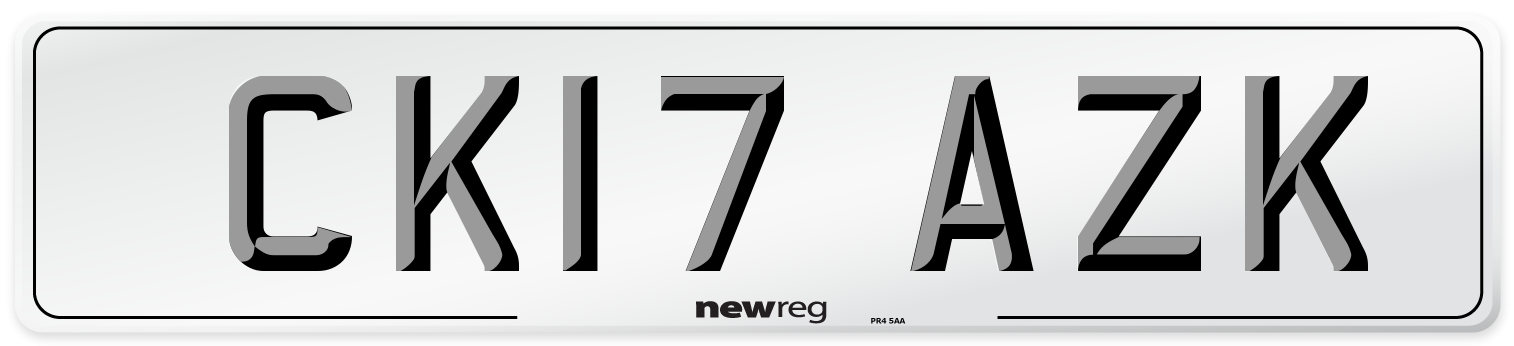 CK17 AZK Number Plate from New Reg